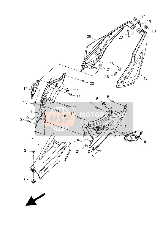 1PHF174100P0, Seitendeckel 4, Yamaha, 0